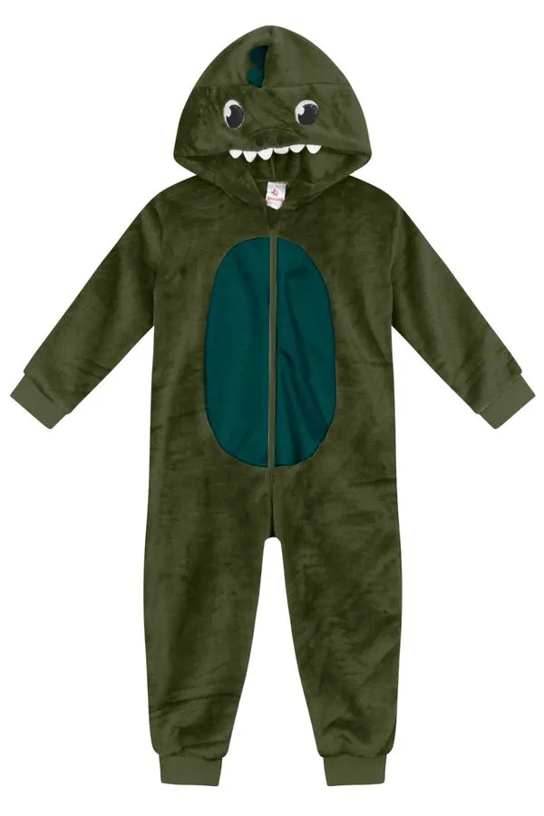 Pijama macacão unissex infantil peluciado Brandili -4