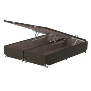 Box Baú Queen Bipartido Probel Luxo Suede Marrom