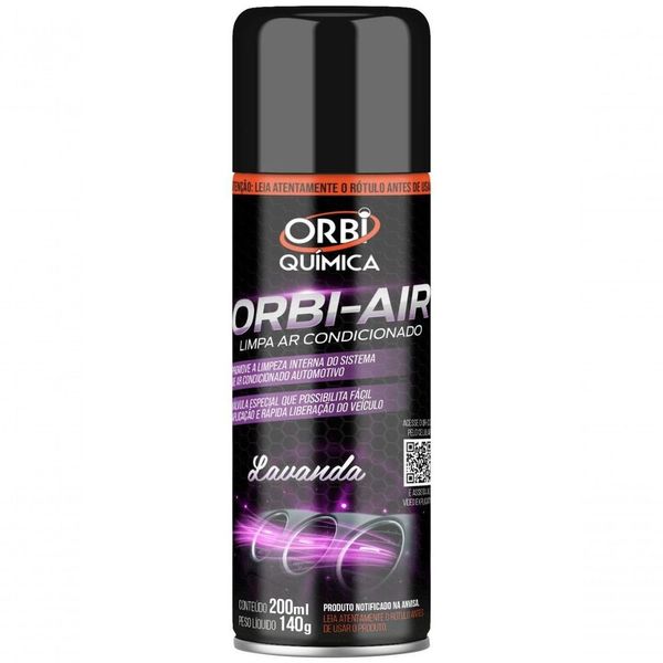 Limpa Ar Condicionado para Dutos e Filtros Orbiair Lavanda 200ML para Veículos com Higienização Automática Fragrância Limpa Ar Condicionado para Dutos Orbiair Lavanda 200ML Automotivo com Fragrância Agradável