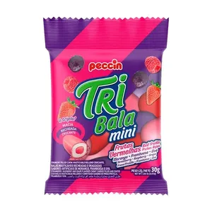 Mini Bala Recheada Tribala Frutas Vermelhas Pacote 30g 3467 - peccin