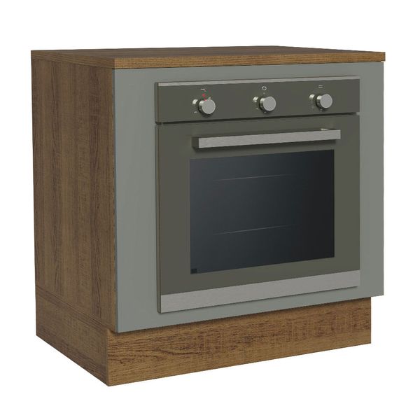 Balcão para Forno de Embutir 80 x 60 cm Com Tampo Rustic/Cinza Agata Madesa Cor:Rustic/Cinza