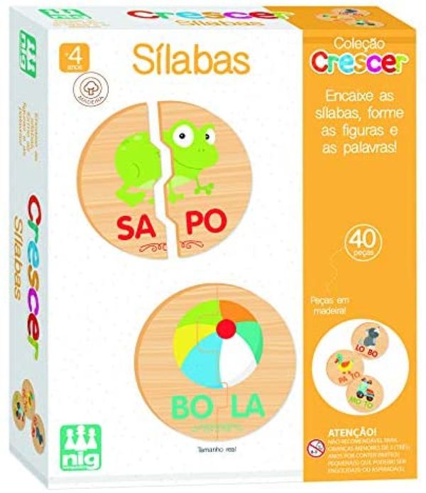 SÍLABAS EM MADEIRA - CRESCER - NIG