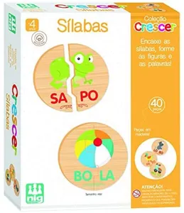 SÍLABAS EM MADEIRA - CRESCER - NIG