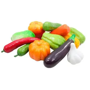 Kit Decoração de Hortaliças e Legumes Artificiais Cesta de Legumes para Cozinhas Reutilizáveis Colorido Kit Decoração de Hortaliças e Legumes Artificiais Cesta de Legumes para Cozinhas Colorido