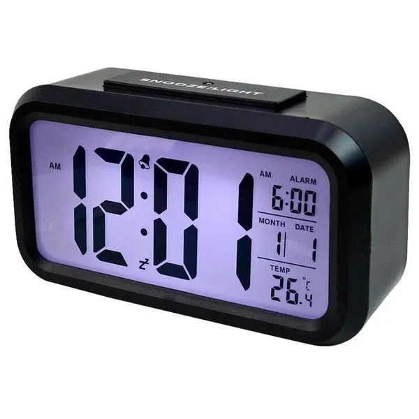 Relógio De Mesa Digital YN Clock Despertador Com Sensor Preto (MP)