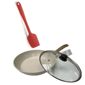 Frigideira Indução ceramico 24 cm Marmore - espatula e tampa