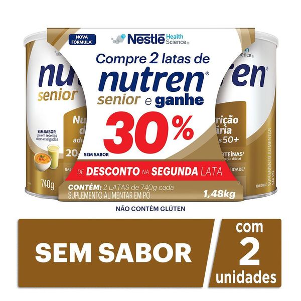 Kit Suplemento Nutricional Nutren Senior Pó 30% Off 2 Unidades 740G