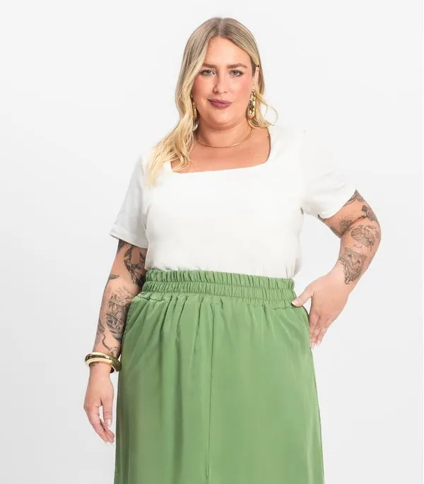 Blusa Feminina Plus Size Secret Glam Bege Plus G3