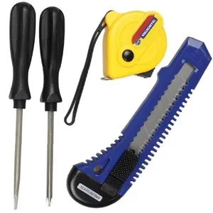Kit de Ferramentas 4 Peças 43408118 Multiuso com Trena Chaves de Fenda e Estilete para Uso Doméstico Tramontina Kit de Ferramentas 4 Peças 43408118 Multiuso com Trena Chaves de Fenda e Estilete Tramontina