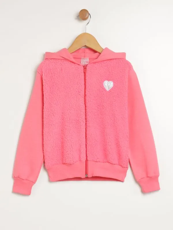 Jaqueta Moletom Infantil Para Menina - ROSA 1