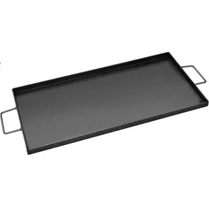 Chapa para Fogareiro e Fogão Chapa 25x48cm para Churrascos, Grelhados e Legumes Refogados Resistente e Durável Preto Chapa para Fogareiro e Fogão Chapa 25x48cm Ideal para Churrascos e Grelhados Resistente Preto