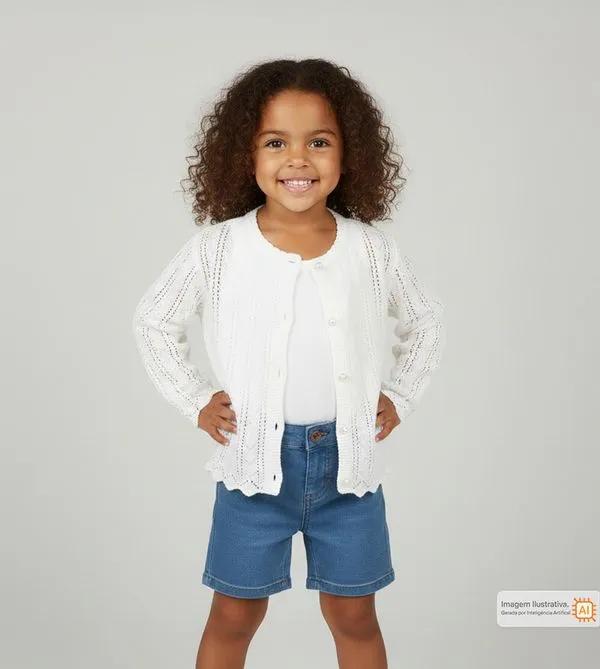 Casaco Corações Branco Noruega - 41811AB Branco - 1