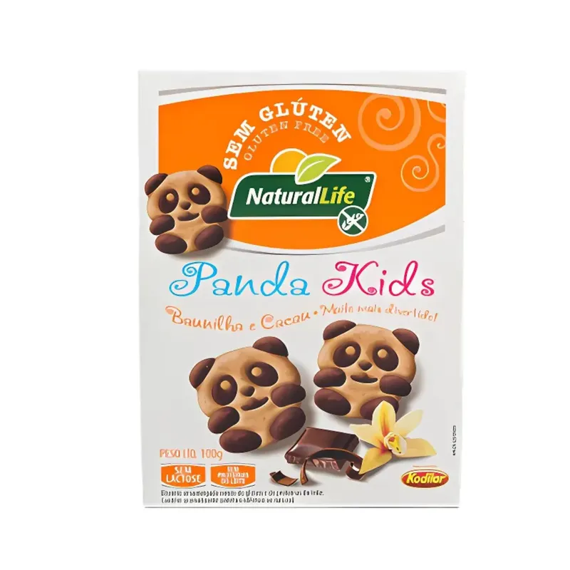 Biscoito Infantil Sem Lactose Baunilha e Cacau - Panda Kids Natural Life 100g