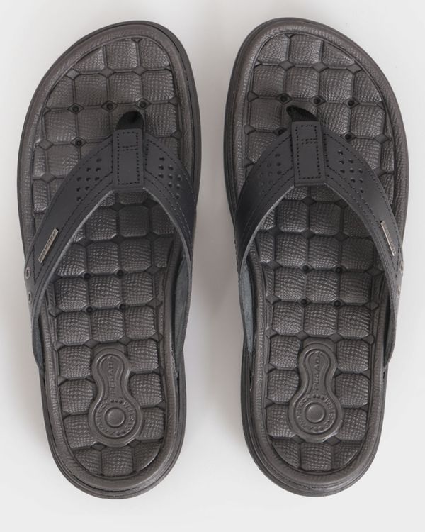 Chinelo Masculino Pegada Amortech Couro Preto 38