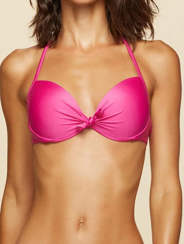 Top Meia Taça Com Nó Lisos PINK G