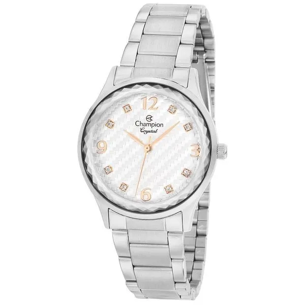 Relógio Feminino Cn25583q Analógico com Pulseira de Aço Inox com Strass Prata Champion Relógio Feminino Cn25583q Analógico Pulseira de Aço Inox com Strass Prata Champion