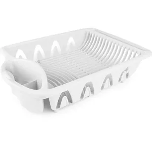 Escorredor de Louças e Talheres em Plástico Branco 12,4x35,8x51cm - Plasútil