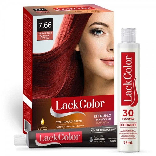 Tintura Lack Color Kit 7.66 Louro Vermelho 2 Unidades