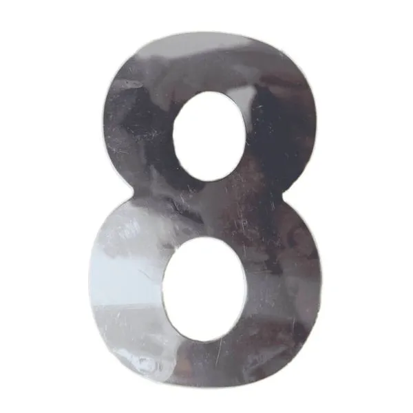Número 8 Em Acm Espelhado 125mm - 300-8 - Numeral