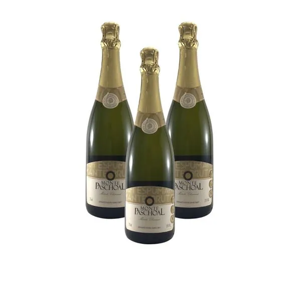 Kit 3 Espumante Monte Paschoal Brut 750 Ml