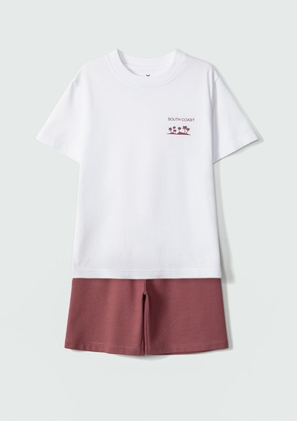 Conjunto Infantil Menino Curto Com Estampa - Branco 008