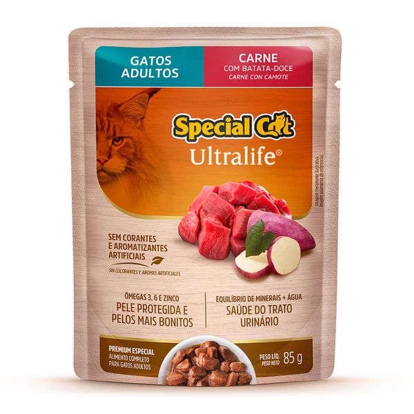 Ração Úmida Special Cat Ultralife Gatos Adultos Carne 85 g