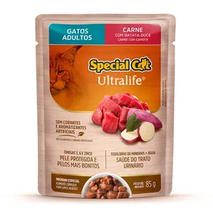 Ração Úmida Special Cat Ultralife Gatos Adultos Carne 85 g