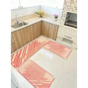 Jogo para Cozinha Ks-88 3 Peças 50cm X 150cm Sisal Base Antiderrapante Geométrico Moderno Vermelho Tapetes Lancer Jogo para Cozinha Ks-88 3 Peças 50cm X 150cm Sisal Base Antiderrapante Vermelho Tapetes Lancer