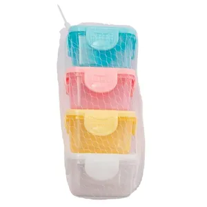 Kit 4 Potes Multiúso Plástico Pp Travas Colorido 8x8x5cm LM3506 - honeyhome