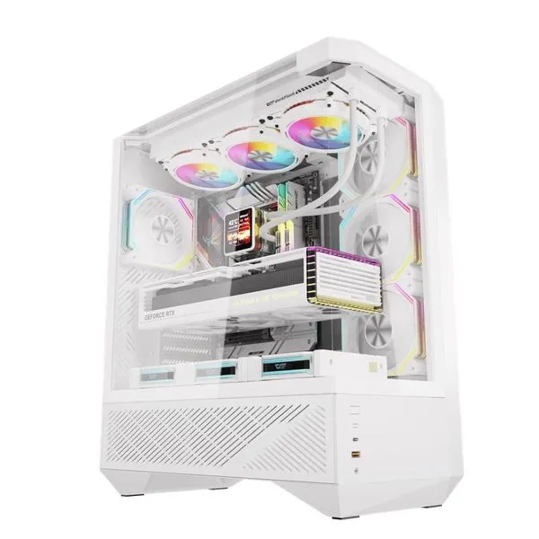 Gabinete Gamer Darkflash DY460 ATX Lateral de Vidro ARGB Branco