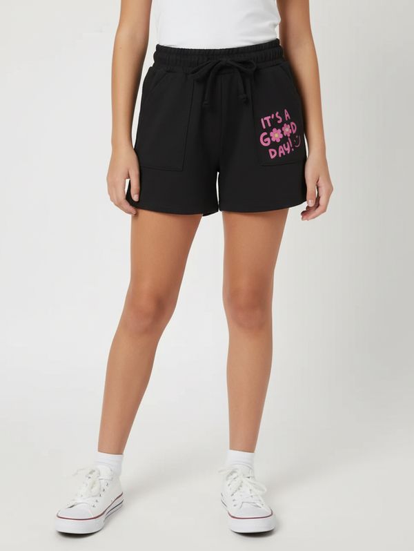 Short Moletinho Juvenil Para Menina - PRETO 12