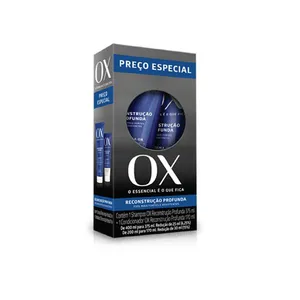 Kit Shampoo OX Restaura 375ml 1 Unidade + Condicionador OX Restaura 170ml 1 Unidade