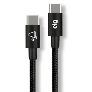 Cabo Elg USB Tipo-C Para Tipo-C 60W 1 metro Preto