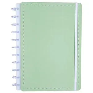 Caderno de Disco Disko Pistache Grande g Capa Dura com 11 Discos Reposicionáveis Verde Caderno de Disco Disko Pistache Grande g Capa Dura Verde