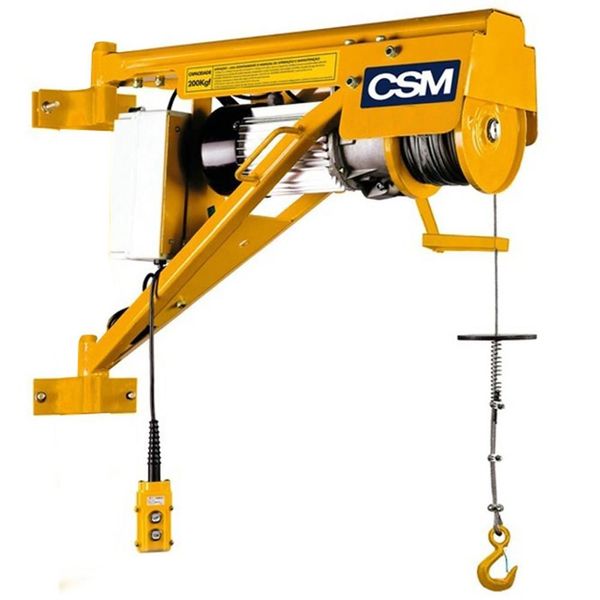 Guincho de Coluna 200kg Motor Monofásico 220V Trava Automática sem Caçamba CSM Acessórios Guincho de Coluna 200kg Motor Monofásico 220V sem Caçamba CSM Acessórios
