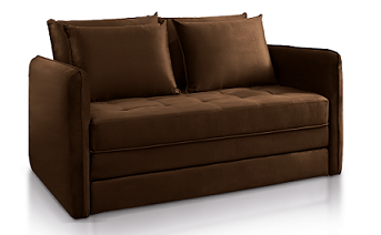 Sofá-Cama Noronha Luxo 1,55m Tecido Marrom - JC Estofados
