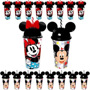 50 Copos Mickey e Minnie de Orelhas 500ml para Festa Sacola Surpresa Aniversário