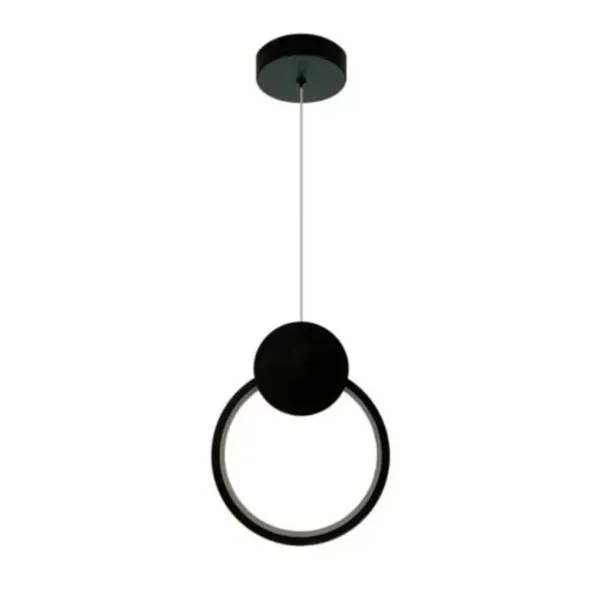 Pendente Dcd03096 LED 12W 3000K com Fluxo Luminoso 840LM em Metal e Silicone Preto Casa Chafariz Pendente Dcd03096 LED 12W 3000K com Fluxo Luminoso 840LM Preto Casa Chafariz