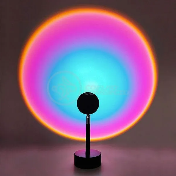 Mini Ring Light Sunset Projetor com Luz Circular Colorida e Cabeça Ajustável Laranja Smart Tech Luminária Projetor Mini Ring Light Sunset com Luz Circular e Cabeça Ajustável Laranja Smart Tech