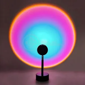 Mini Ring Light Sunset Projetor com Luz Circular Colorida e Cabeça Ajustável Laranja Smart Tech Luminária Projetor Mini Ring Light Sunset com Luz Circular e Cabeça Ajustável Laranja Smart Tech