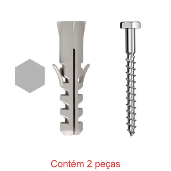 Parafuso Sextavado Sforplast Rosca Soberba 5/16x65" + Bucha Nylon 12mm 2 Peças (MP)