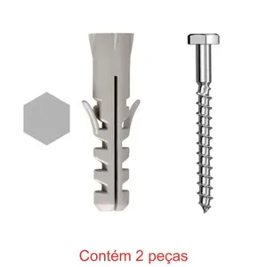Parafuso Sextavado Sforplast Rosca Soberba 5/16x65" + Bucha Nylon 12mm 2 Peças (MP)