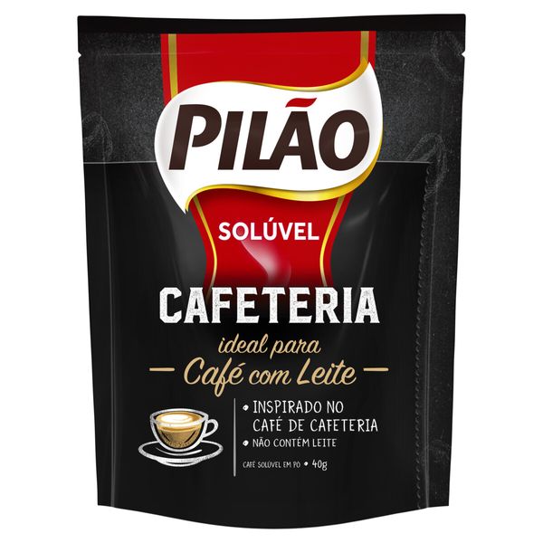 Café Pilão Solúvel Cafeteria Café com Leite Pouch 40g