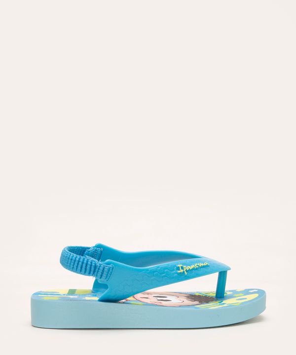 chinelo infantil cascão e cebolinha turma da mônica ipanema azul claro 19