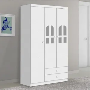 Guarda-Roupa de Bebê 3 Portas 2 Gavetas Alvin Branco