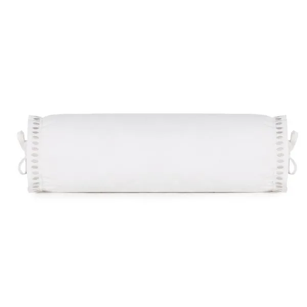 Capa para Almofada Rolo Cerclê Cetim 300 Fios 1 Peça Bordados Cinza Altenburg Capa para Almofada Rolo Cerclê Cetim 300 Fios Bordados Cinza Altenburg