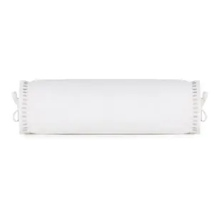 Capa para Almofada Rolo Cerclê Cetim 300 Fios 1 Peça Bordados Cinza Altenburg Capa para Almofada Rolo Cerclê Cetim 300 Fios Bordados Cinza Altenburg