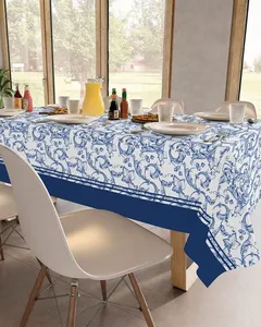Toalha De Mesa Quadrada Arabescos Teka Azul UN