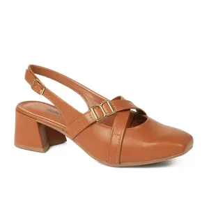 Sapato Slingback Dakota Salto Bloco Feminino Caramelo 33