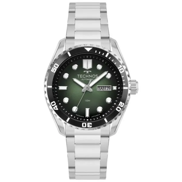 Relógio Technos Masculino Ref: 8205ox/1v Automático Acqua Prateado